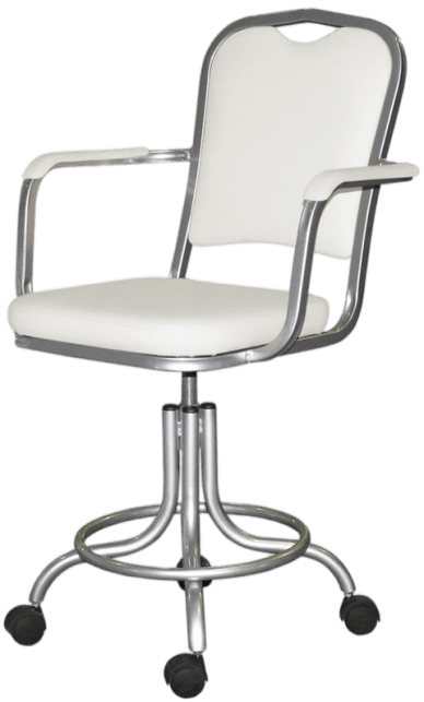 Изображение медицинского кресла на винтовой опоре с подлокотниками КР09 с экокожей Dollaro White